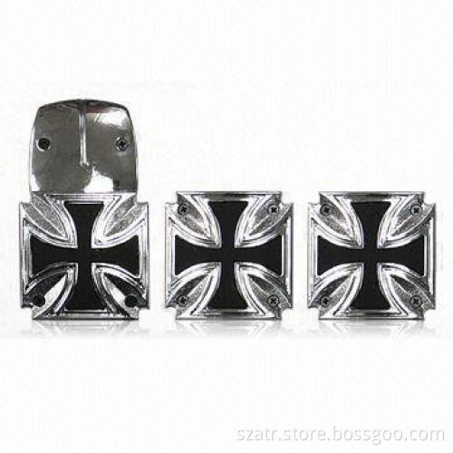 Car Pedal Pads with Chrome Surface and New Cross Design, Various Styles are Available